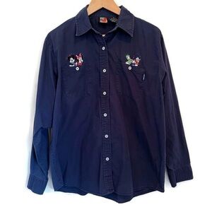 Mickey Unlimited Embroidered‎ Mickey & Friends Button Down Long Sleeve Shirt - M